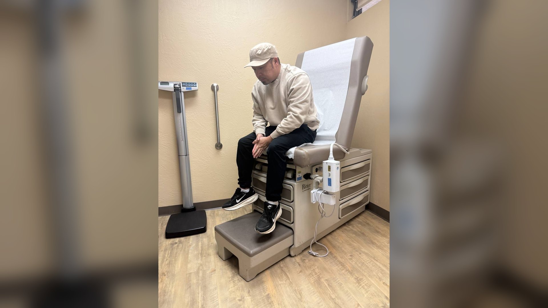 TJ Lee at his first checkup in more than 20 years, earlier in 2026